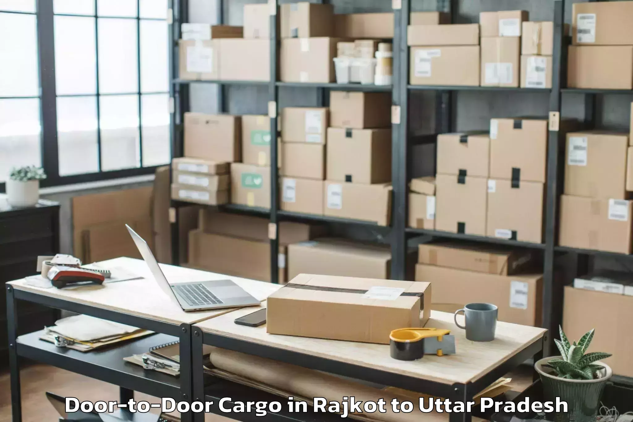 Book Rajkot to Jansath Door To Door Cargo Online